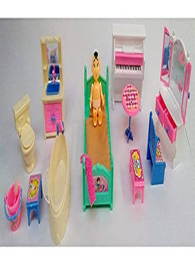 PRIMEFAIR Dollhouse Playset Portable Sets with Pop it, Small House 20 Accessories Dollhouse Playset for Girl's (Multicolor) Pack of 20 + 1 Pop it (Baby-Rectangle) - Image 4
